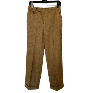 Vintage Lauren Ralph Lauren 100% Wool Houndstooth Plaid Trousers Pants Cuffed 4P